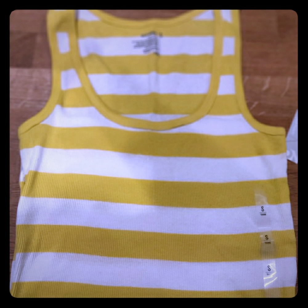 New - Yellow & White Stripped Tank